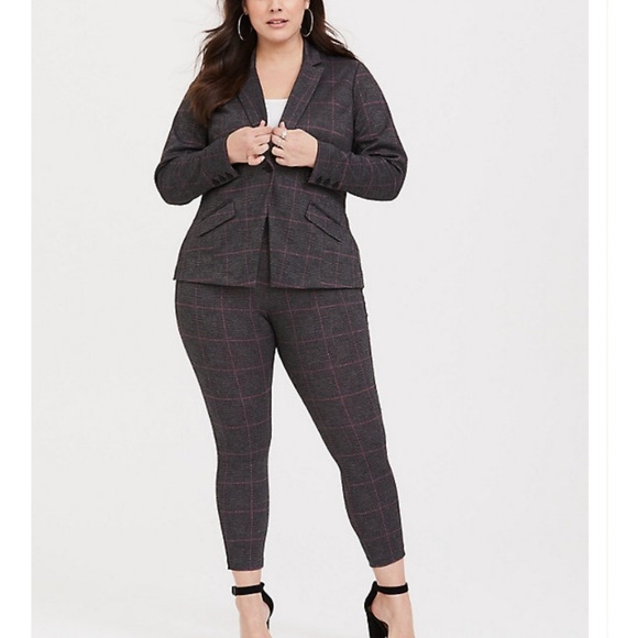 torrid Pants - TORRID OOR gray pink plaid knit 'pixie' NWT M/L PANTS ONLY